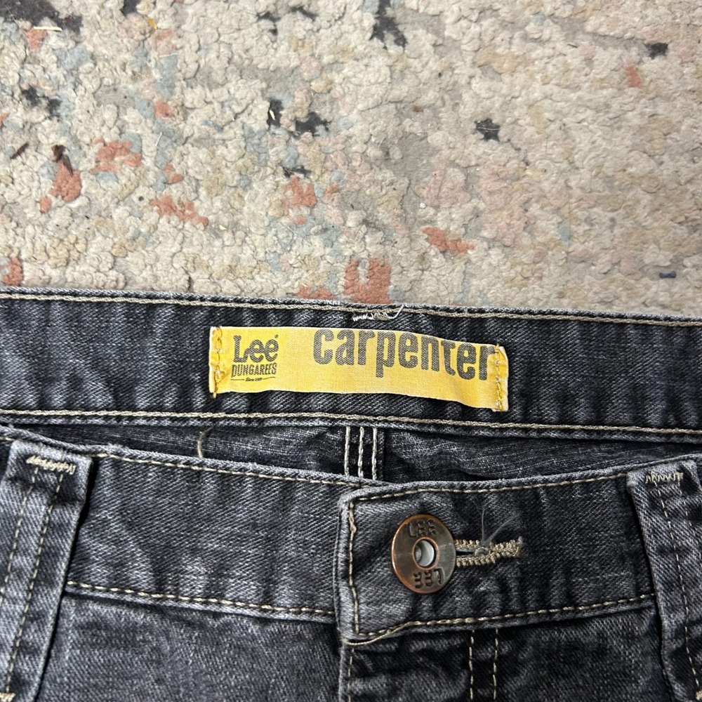 Lee Jeans Mens 34x30 Black Dungaree Carpenter Y2K Vintage Baggy Skater Workwear - Picture 4 of 10